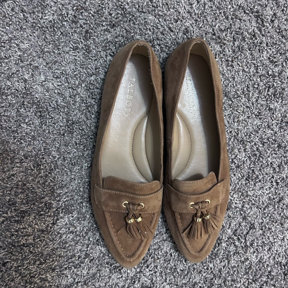 Talbots Women's Tan Suede Tassel Loafers